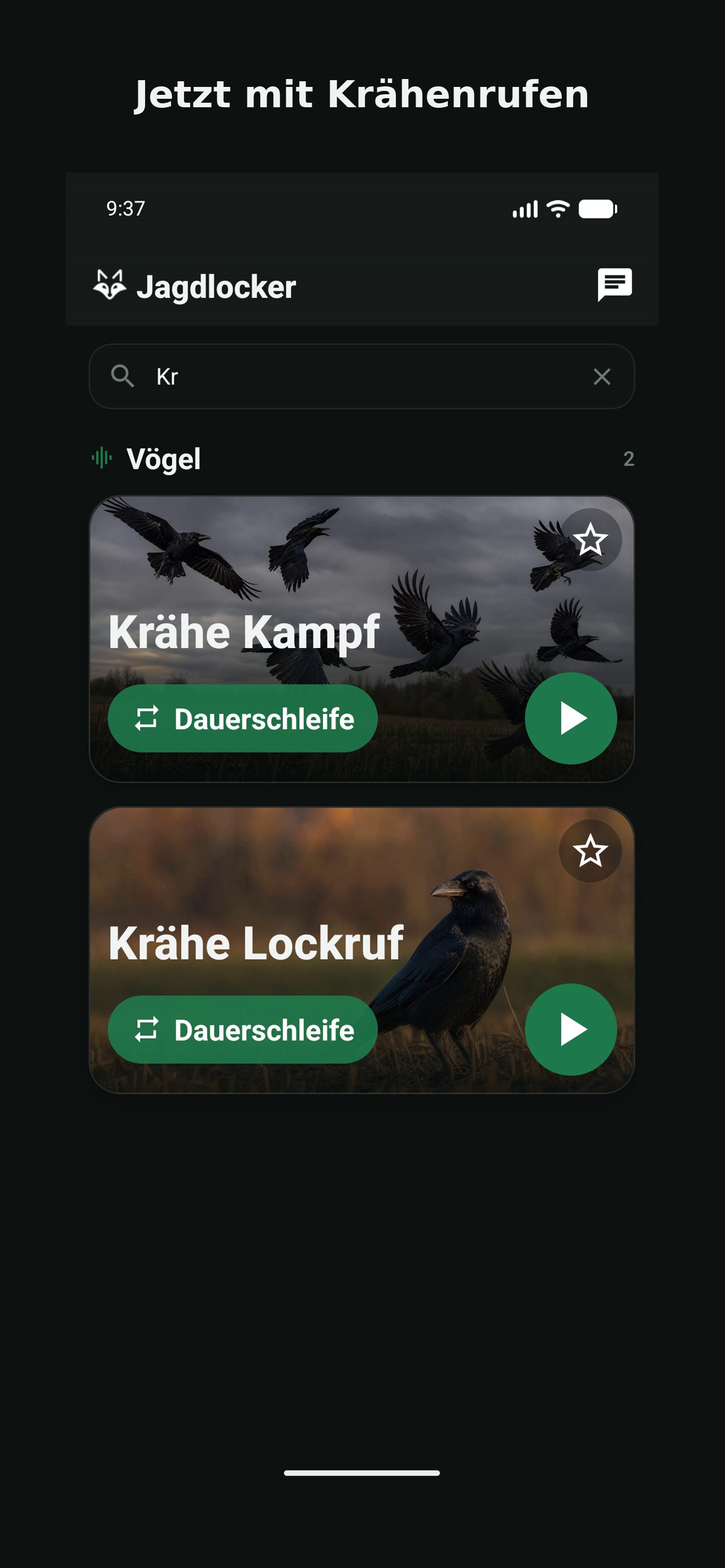 Jagdlocker App – Krähenrufe für die Vogeljagd